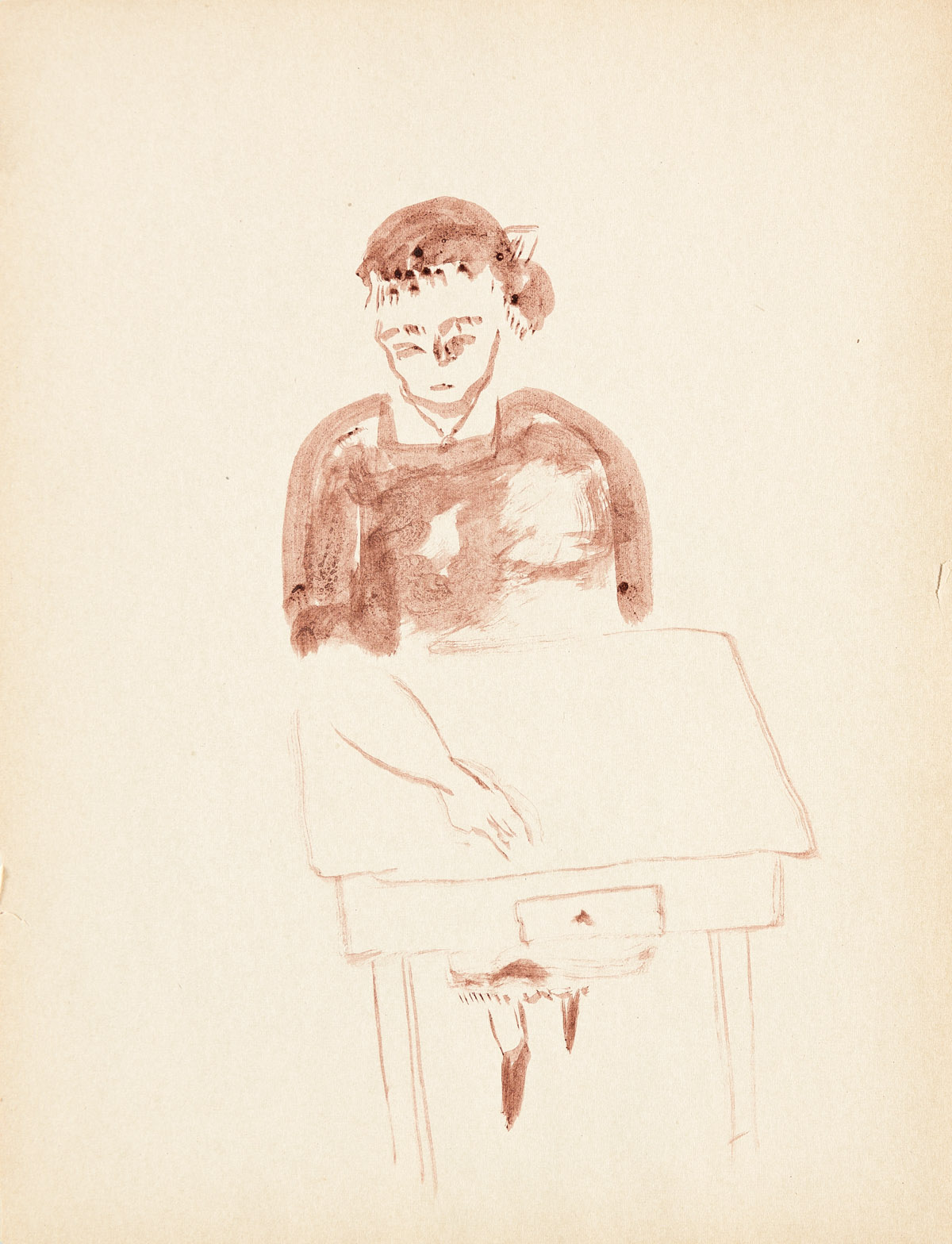 YASUO KUNIYOSHI Sketchbook with drawings.